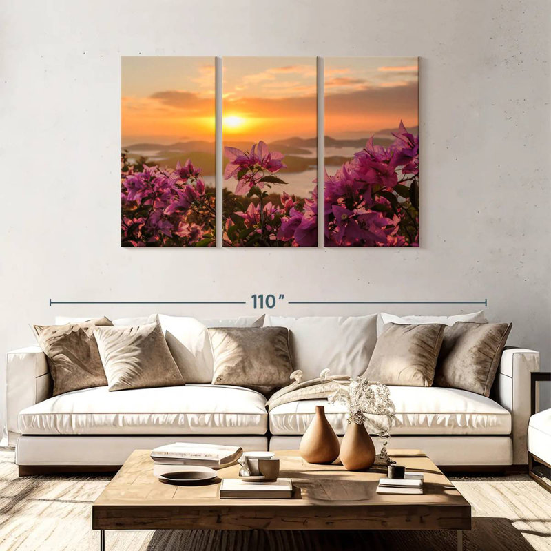 Harnek Flower Framed Sunset, 48" H x 74" W