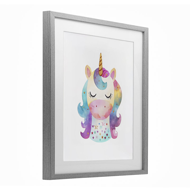 Unicorn Nursery Fantasy, reproduction encadrée sous verre, design par LSR Design Studio, H 21 po x l 17 po