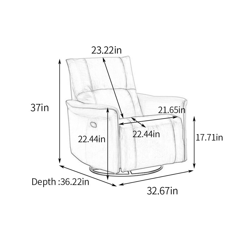Fauteuil inclinable en similicuir Tesler, Bleu clair