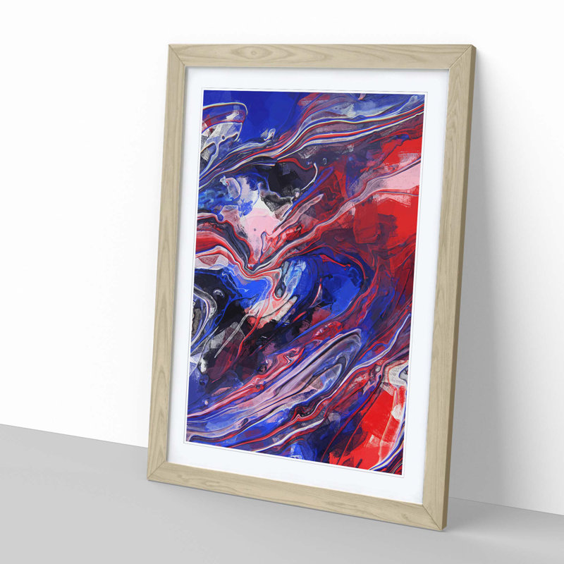 To Hold Me in Abstract - Picture Frame Graphic Art Print, Oak, 50cm H x 35cm W x 2cm D