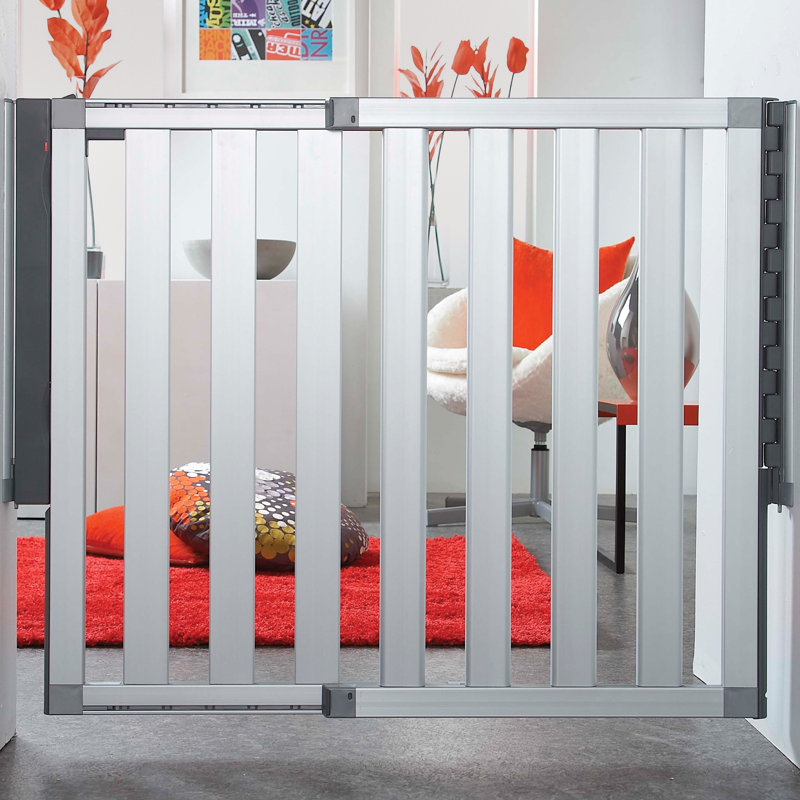 Silver Aluminum Adjustable Baby Safety Gate for Stairs