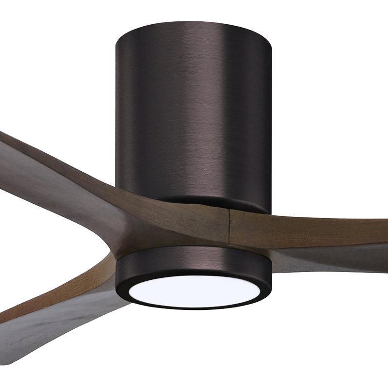 Olivier à 3 pales DEL standard avec ventilateur de plafond et ensemble d'éclairage inclus, Bronze brossé, 52", Noyer