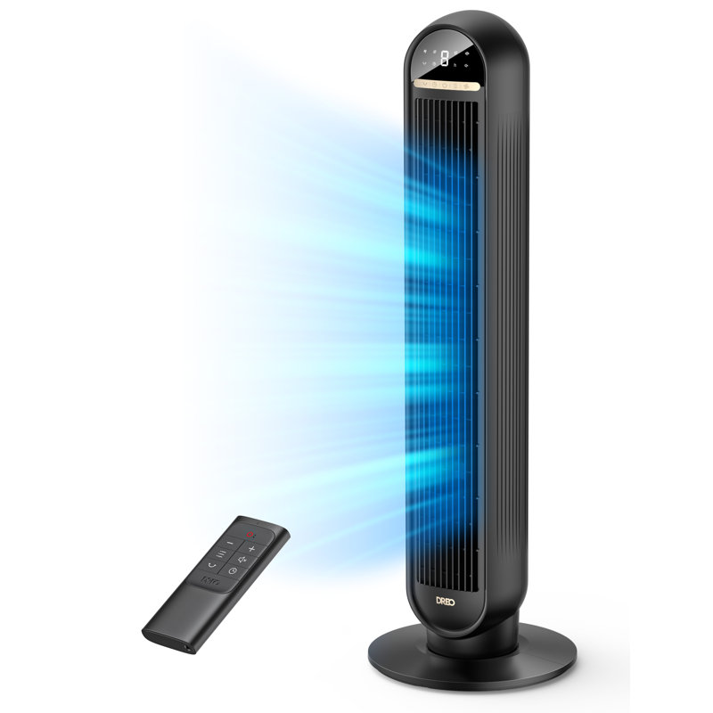  Ventilateurs de tour Dreo pour la maison, ventilateur de plancher sur pied 36 po avec télécommande, ventilateur oscillant à 90 °, haute vitesse de 24 pi / s, affichage DEL, 4 vitesses, 4 modes, minuterie 8H, ventilateur de chambre silencieux