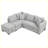L-shaped Sectional Pull Out Sofa Bed Sleeper Sofa with Two USB Ports, Two Power Sockets and a Movable Storage Ottoman-1338142072