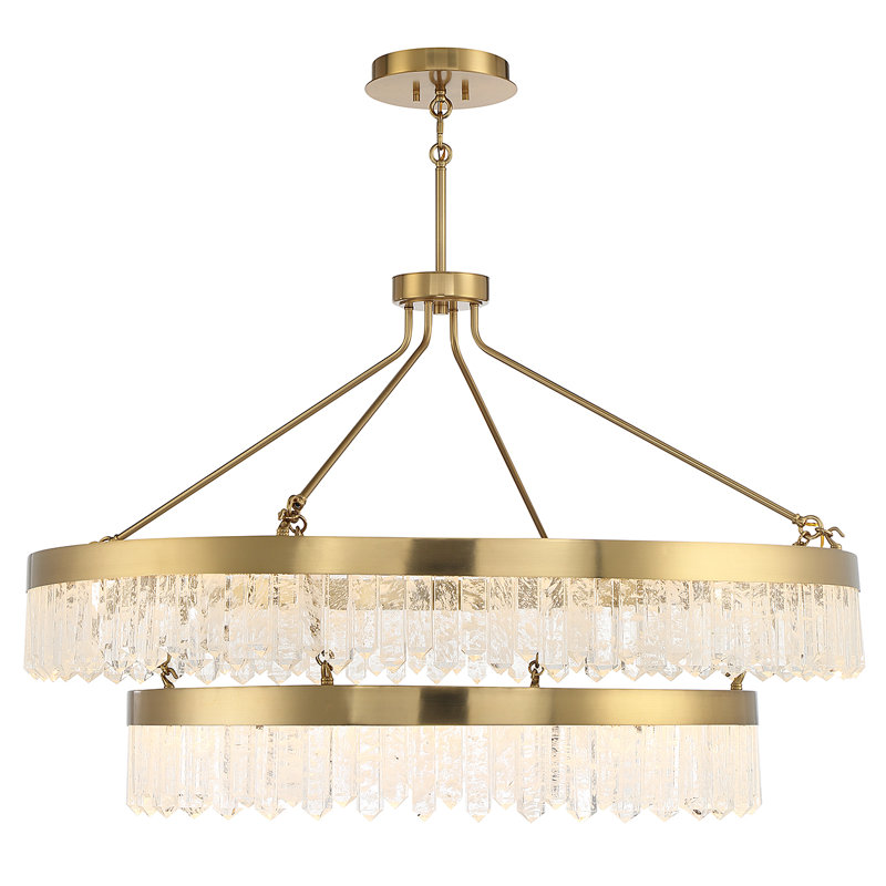 Landon 2-Light LED Pendant in Warm Brass