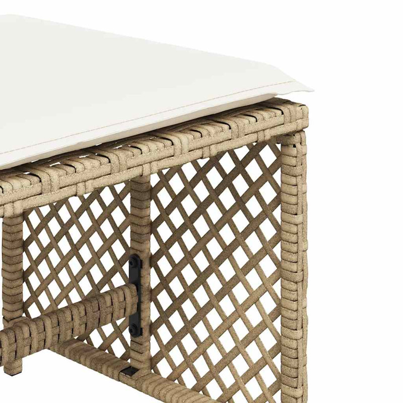 Outdoor Ottoman, Cream White, Beige