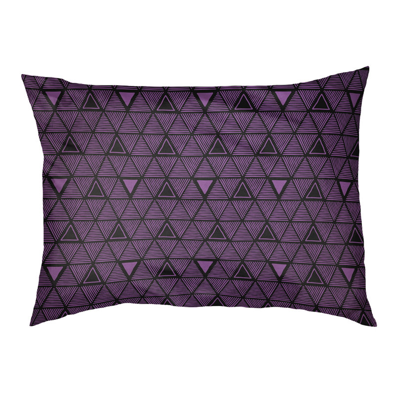 Coussin pour chien Chen, Petit (l 28 po x P 6 po x H 18 po), Violet / noir