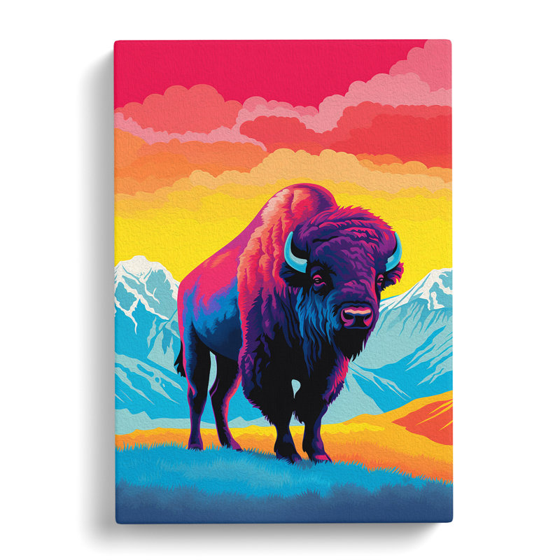 Buffalo Colour Field - Wrapped Canvas, 60cm H x 40cm W x 3cm D