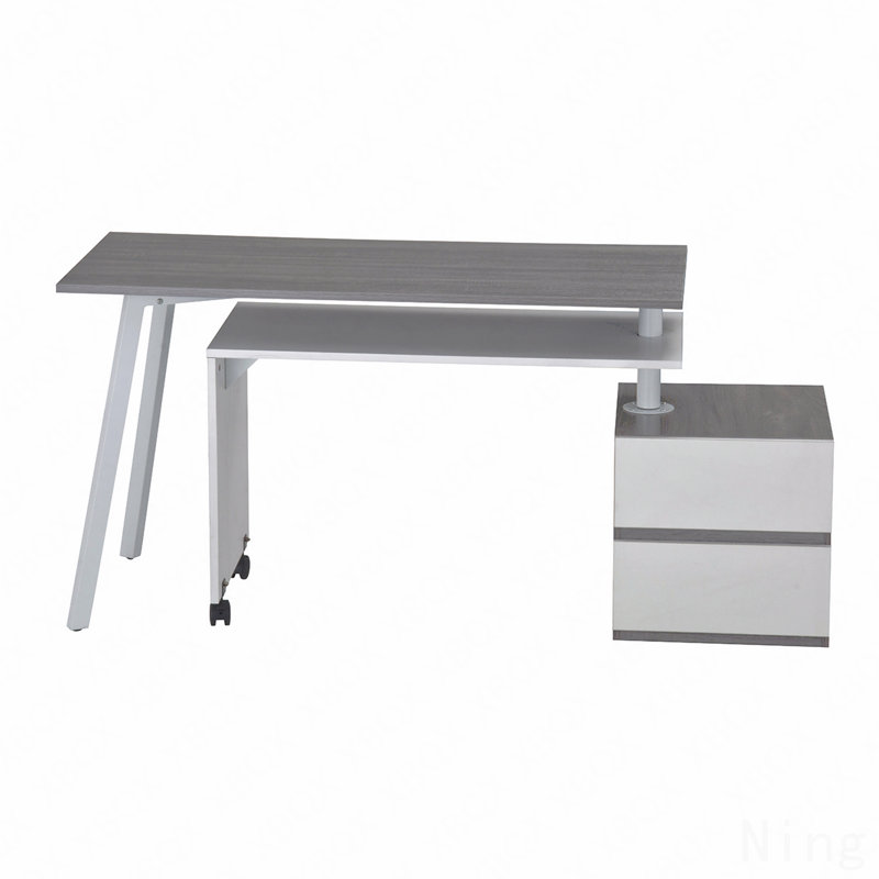 Rotating Multi-Positional Modern Desk, Grey