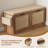 39.37'' Boho Entryway Bench With Cushion, Shoe Storage Bench With Flip Drawers