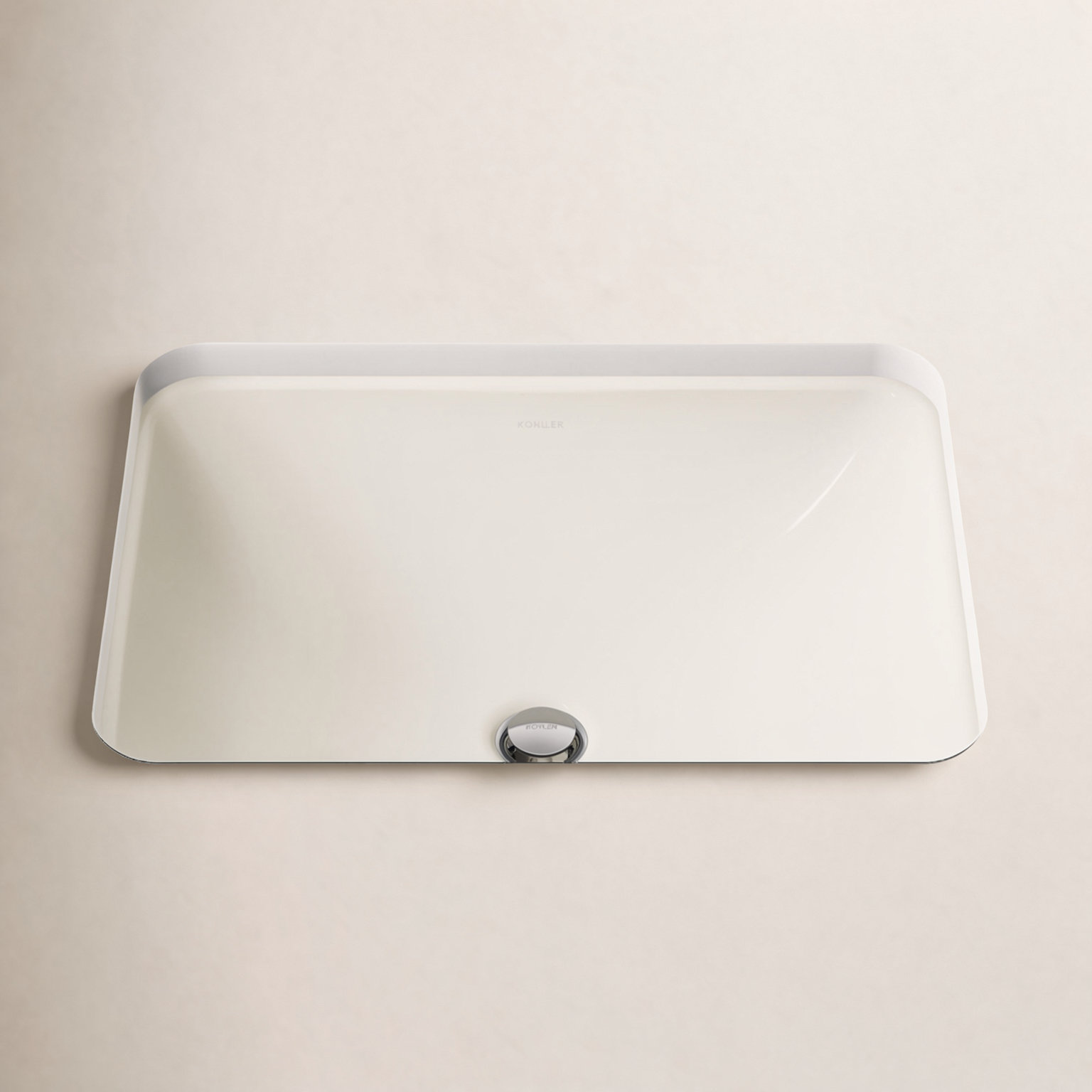 Caxton Undermount Bathroom Sink, Biscuit