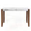 Table de salle à manger rectangulaire moderne en faux marbre avec des pieds en bois robustes, facile à nettoyer et à assembler pour toute pièce