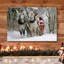 Fête de Noël, célébration de l'hiver, neige, forêt, signes, père Noël, équitation, impression sur toile, grand art mural-71021316