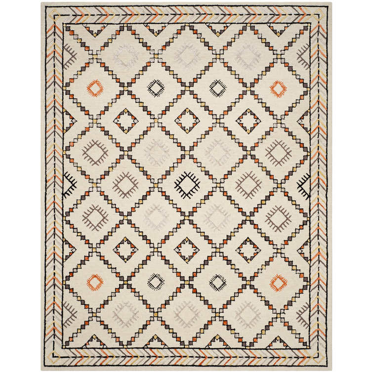 Derose Hand Tufted Wool Geometric Rug