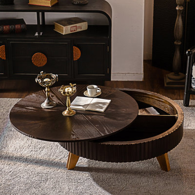 Table basse ronde avec rangement