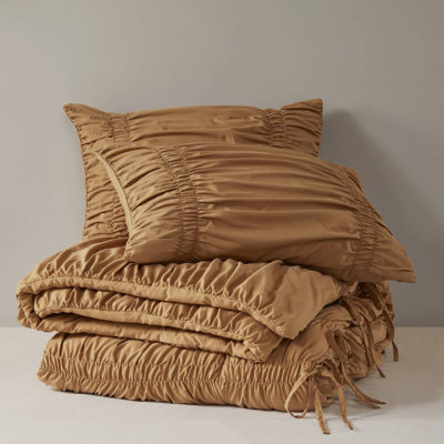 Romantic Ruched Bedding Sets, Ultra-soft Microfiber, French Country Style, All-season Twin/twin Xl