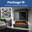 Evolution Fires Pre-Built Media Wall Package 10, finished in textured Venetian Plaster, includes Advance Series 1300 3-Sided Electric Fireplace-327138337
