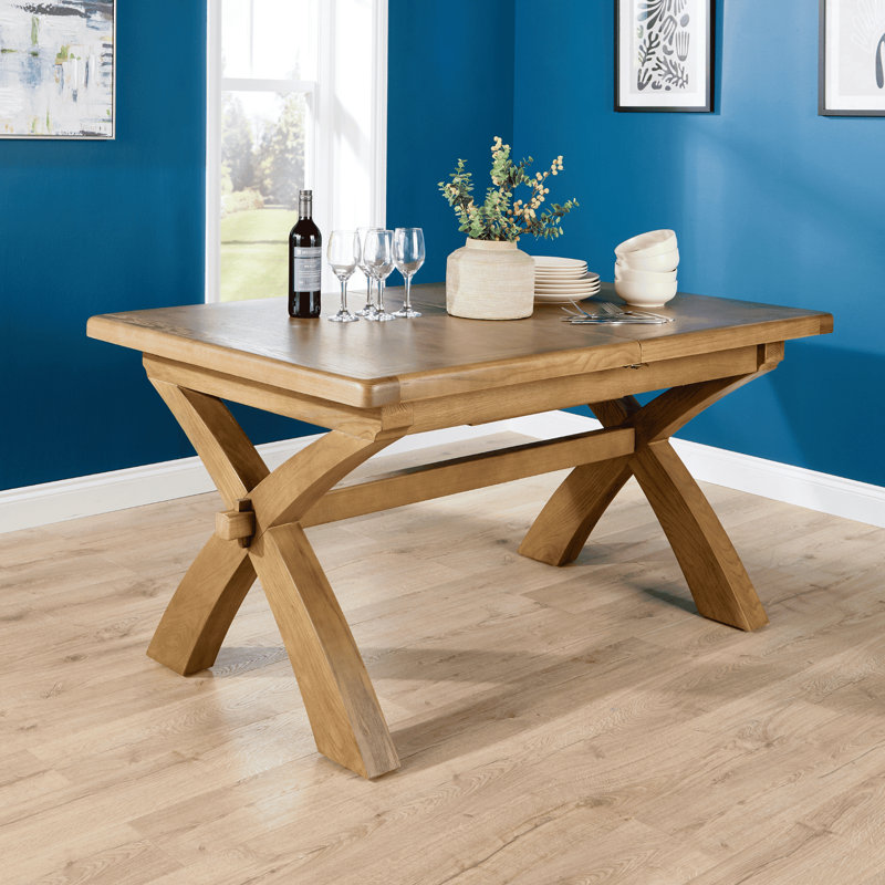 Ciro 2.3m Oak & MDF Veneer Extending Dining Table, 78cm H x 150cm W x 100cm D
