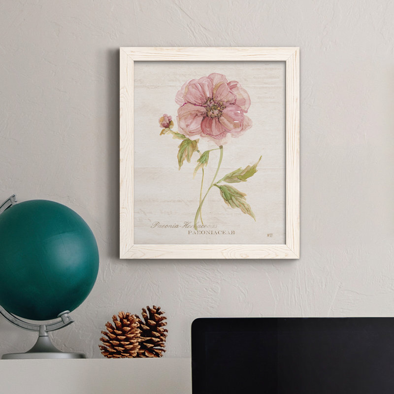 Soft Peony - peinture sur toile encadrée, H 44 po x l 31 po x P 1 po, Blanc