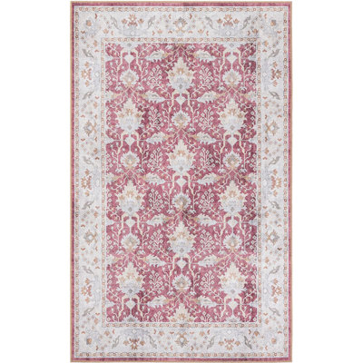 Tapis traditionnel de couleur rouge bourgogne Guljan