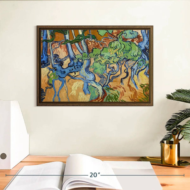 Tree Roots, 13" X 9", Floating Frame Walnut