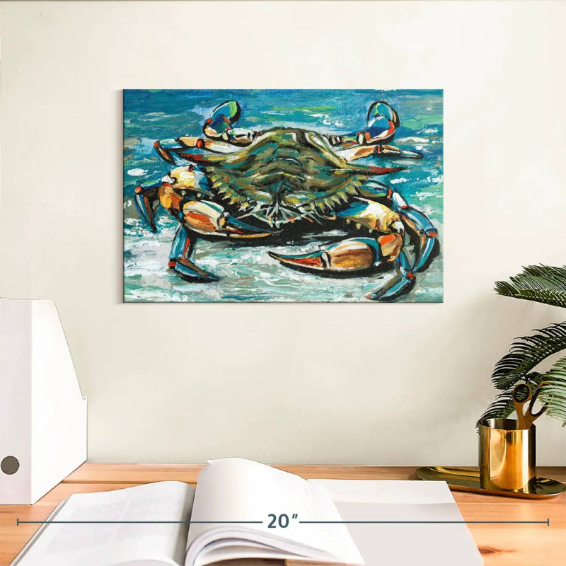 Palette bleue crabe I, H 8 po x l 12 po