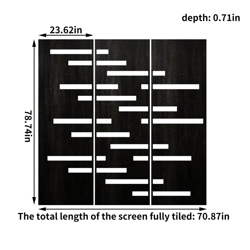 Mide, 78.74" H x 70.87" W x 0.71" D