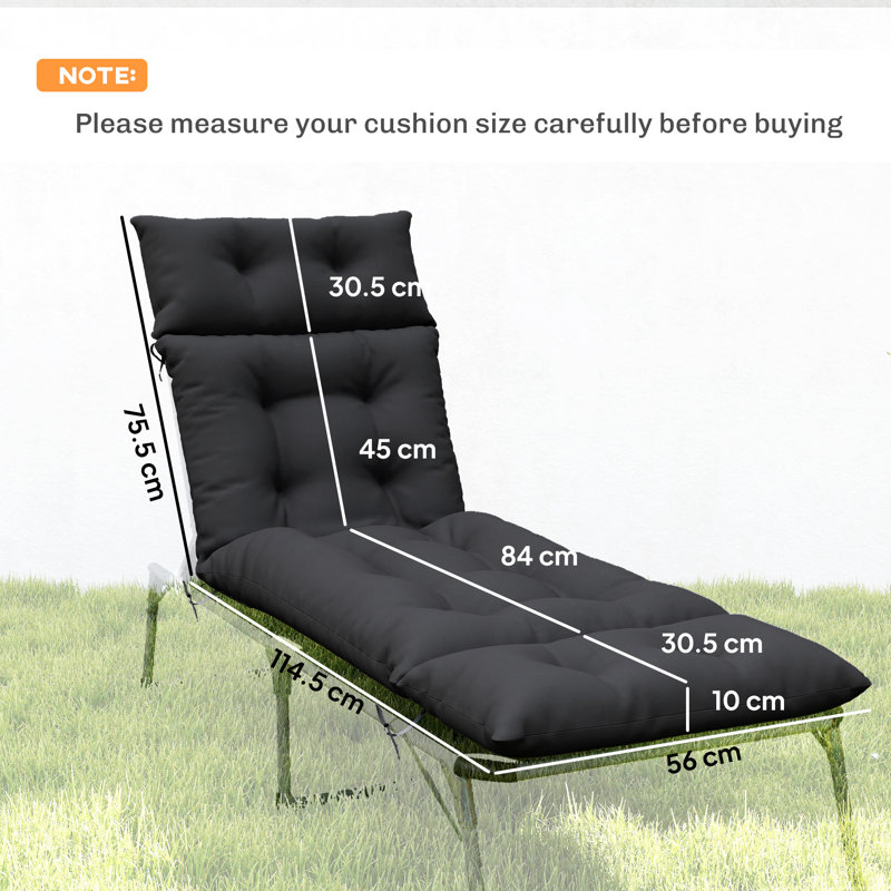 Outdoor Seat Cushion Set, Black
