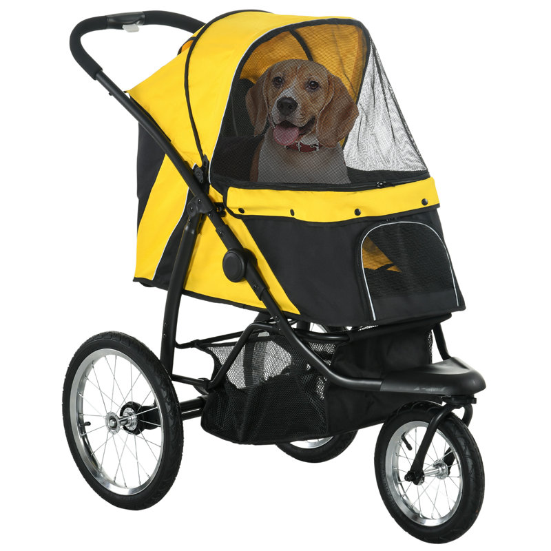 Foldable Pet Pet Stroller, Yellow