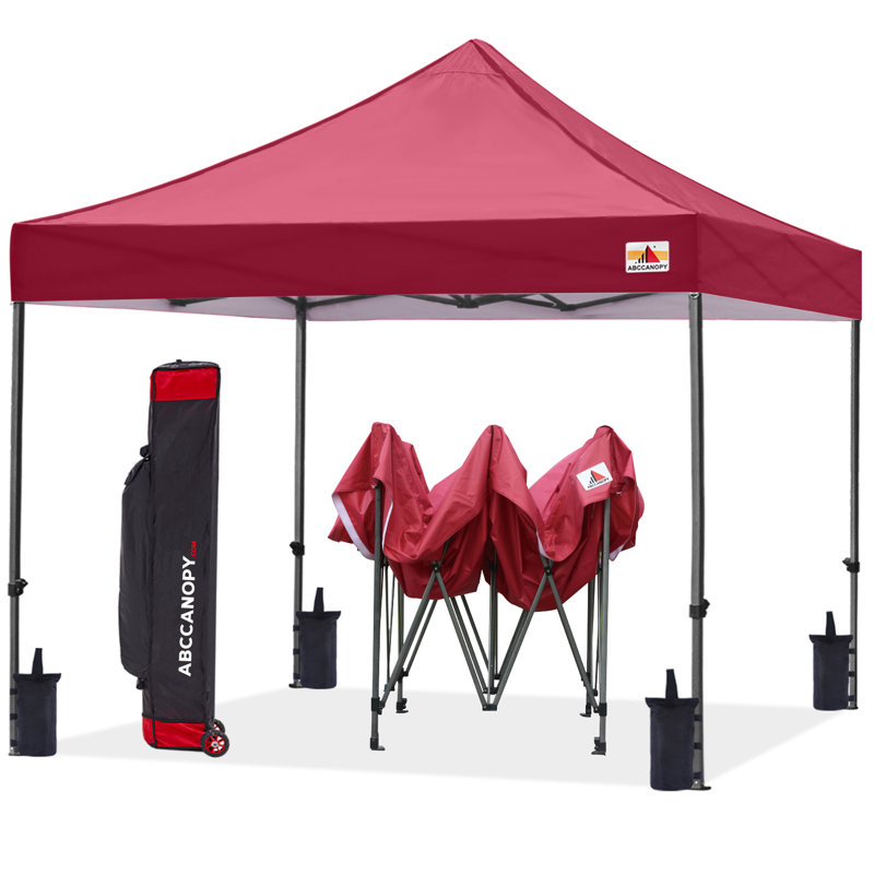 Commercial 10 Ft. W x 10 Ft. D Metal Pop-Up Canopy The Pop Up Canopies, Burgundy