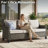 Arlene All-Weather Outdoor Patio Wicker Sofa With Thick Cushion-1563853363