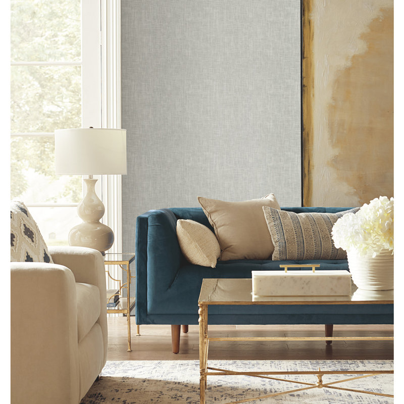 Reed Basket Striped Peel & Stick Wallpaper Roll, Taupe