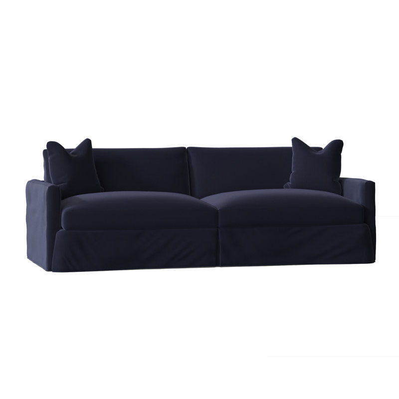 Hartig 94'' Slipcovered Sofa, Canvas Navy Sunbrella® Canvas
