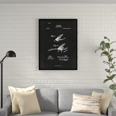 Reproduction d’art sur toile encadrée « 1899 fishing bait vintage »