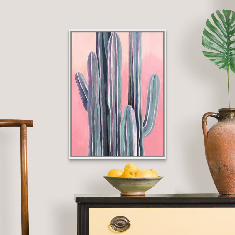Desert Dawn I - reproduction d'art sur toile, H 25,7 po x l 19,7 po x P 1,75 po, Cadre flottant blanc