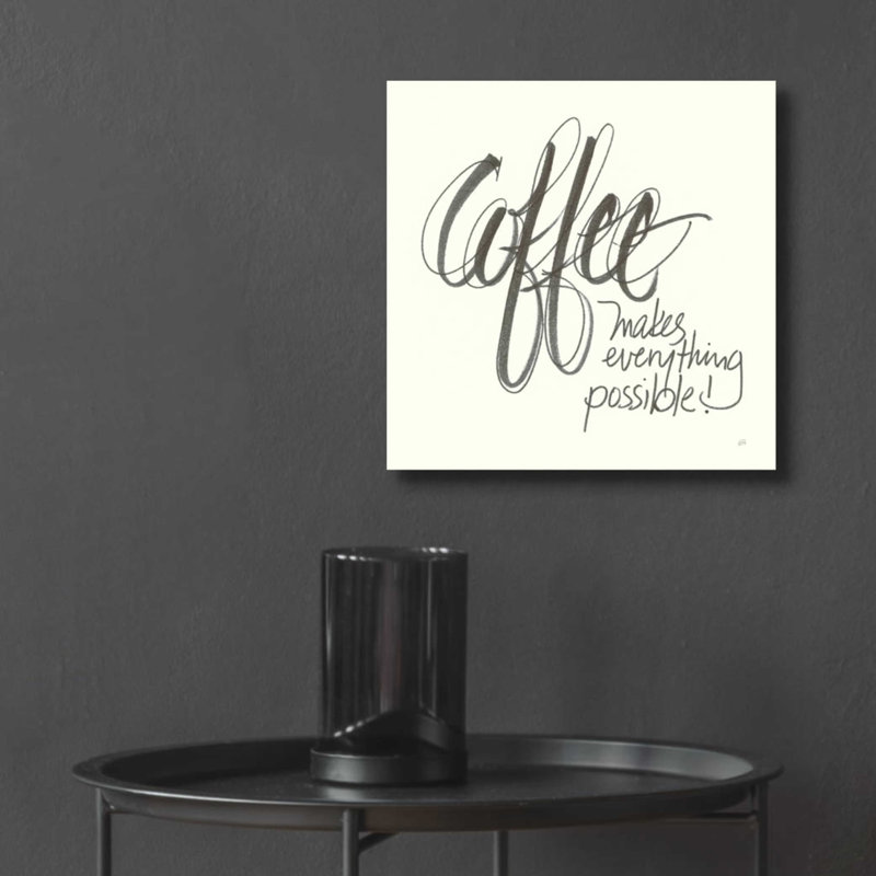 «Coffee Sayings IV» par Chris Paschke, H 12 po x l 12 po x P 0,13 po