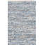Tapis bleu / ivoire en laine et coton tissé à plat à la main Treece-145012461