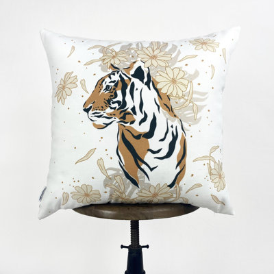 Visage de tigre | Décoration tigre | Imprimé tigre | Feuilles | Coussins décoratifs | Cadeau de maman | Décoration intérieure | Décoration de chambre | Décoration de chambre à coucher | Coussins décoratifs