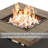 29 Inch Propane Fire Pit, Outdoor Fire Pit Wood Grain Square Smokeless Firepit Table With Sling Base, Light Brown Tabletop/Square