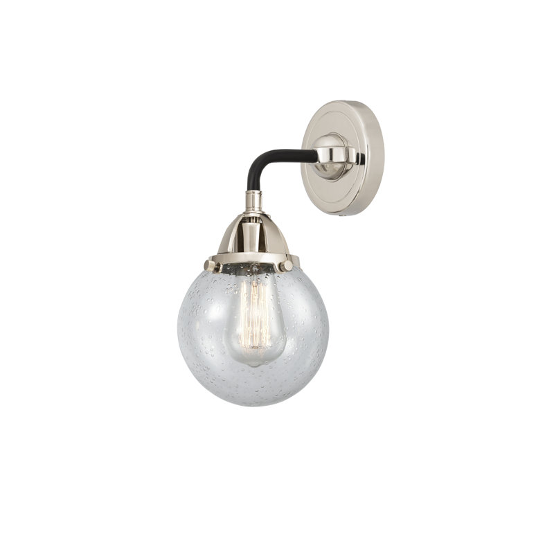 Applique murale 1 lumière 6 po 6 "Shauna 2 Beacon., DEL, Nickel noir poli