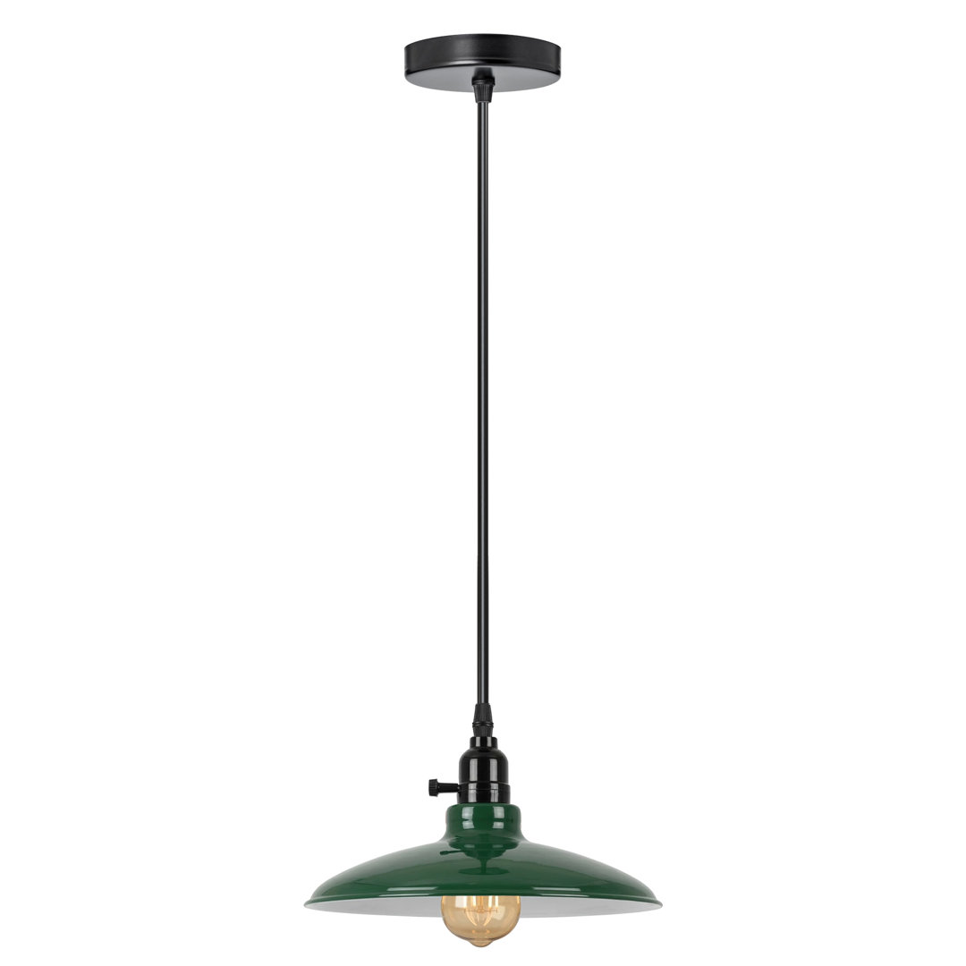 Metal Pendant Light Shade 25.5cm – Modern Gloss Ceiling Lampshade for E27 Fitting, Industrial Dome Kitchen Island, Dining Room & Living Room Lighting