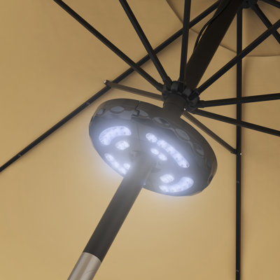 Hartzog Patio Umbrella Light with 28 LEDs and 3 Brightness Modes - Battery-Operated LED Outdoor Lighting with USB Charging Cord by Pure Garden