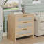 Table de chevet 3 tiroirs, table de chevet en bois 22,8 po Rattan-32604693