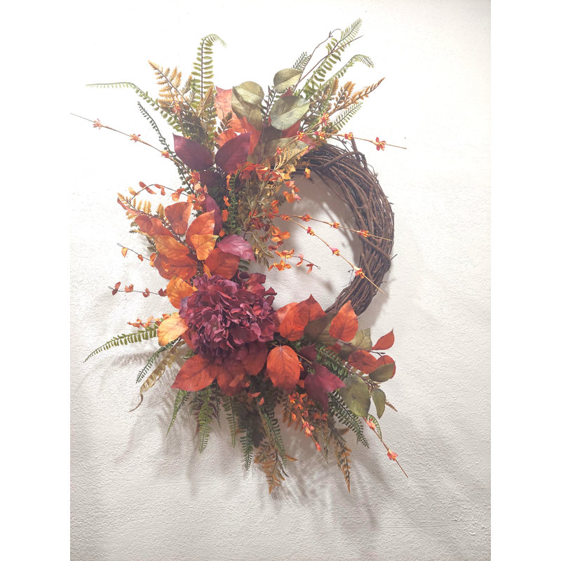 Burgundy Hydrangea Fall Wreath