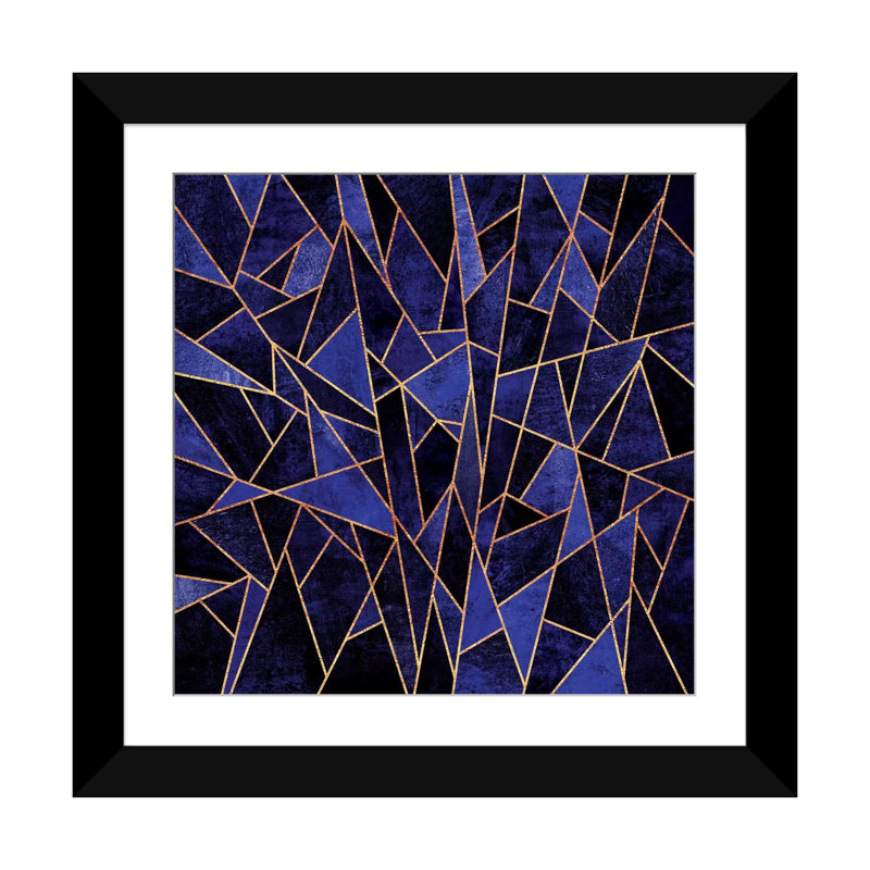 « saphir », impression sur toile tendue en mauve, H 24 po x l 24 po x P 1 po, Papier d'art encadré noir, Blanc