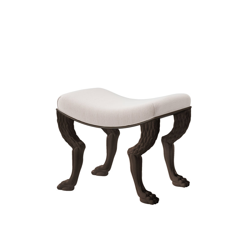 Nob Solid Wood Accent Stool, Espresso, Neutral 1358-92