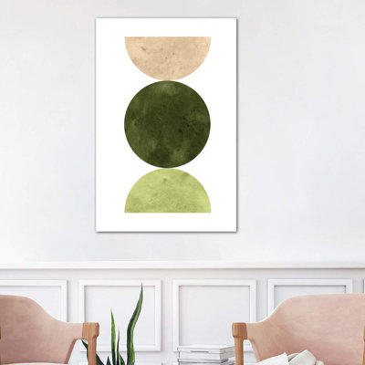 Abstract Green Art by Whales Way - Wrapped Canvas Painting
