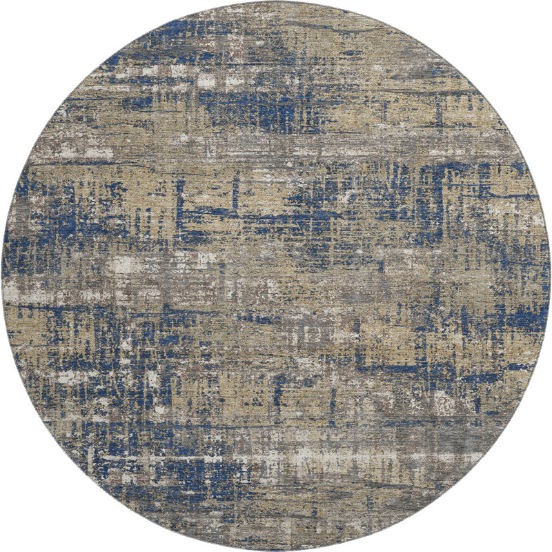 Premium Machine Washable Mouton Geometric Rug, Round 8'