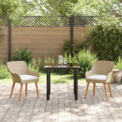 Ensemble de salle à manger de jardin avec coussin 3 pièces vidaXL