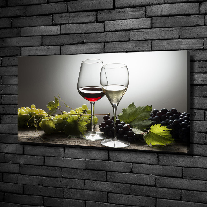 Wine And Grapes - No Frame Print on Canvas